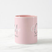 Eleganter Name für das weiße Rosa Monogramm Tasse (Zentrum)