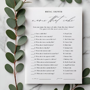 Eleganter Name für die Cake Brautparty Game Card Einladung