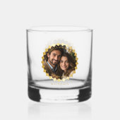Eleganter Name für Hochzeit oder Jubiläum Foto Whiskyglas (Rückseite)