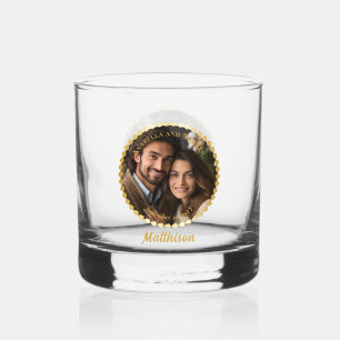 Eleganter Name für Hochzeit oder Jubiläum Foto Whiskyglas
