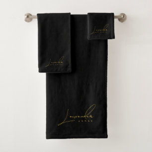Eleganter Name für Minimalistische Monogramme in B Badhandtuch Set