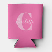 Eleganter Name für moderne Monogramme in Hot Pink Dosenkühler (Vorderseite)
