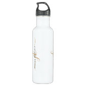 Eleganter Name für Monogramm-Monogramm-Schriftzeic Edelstahlflasche (Rückseite)