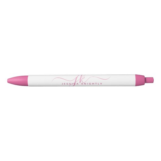 Eleganter Name für rosa Skriptmonogramm Kugelschreiber (Vorderseite)