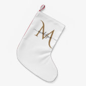 Eleganter Name für Schwarz-Gold Monogram-Skripte Kleiner Weihnachtsstrumpf (Vorderansicht (hängend))
