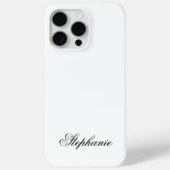 Eleganter Name für Schwarz-Weiß-Monogramm Case-Mate iPhone Hülle (Rückseite)