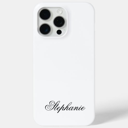 Eleganter Name für Schwarz-Weiß-Monogramm Case-Mate iPhone Hülle (Rückseite)