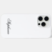 Eleganter Name für Schwarz-Weiß-Monogramm Case-Mate iPhone Hülle (Rückseite (Horizontal))