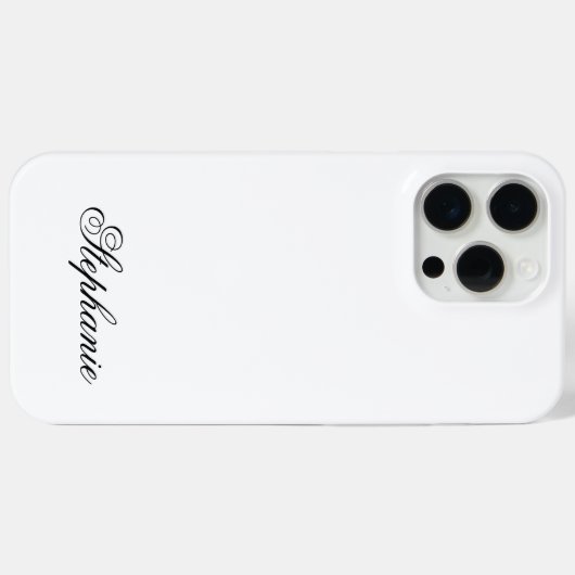 Eleganter Name für Schwarz-Weiß-Monogramm Case-Mate iPhone Hülle (Rückseite (Horizontal))