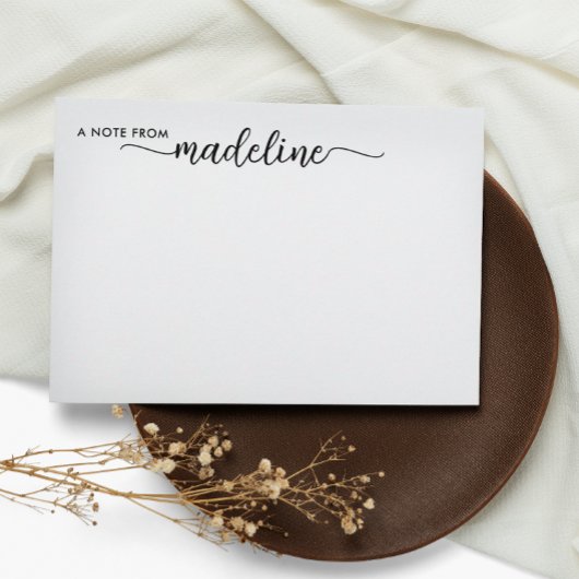 Eleganter Name für schwarzes Skript Mitteilungskarte