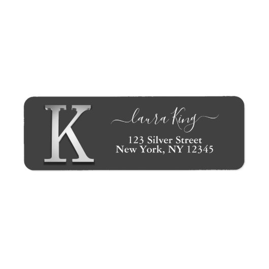 Eleganter Name für Silver Custom Monogram K (Vorne)