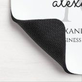 Eleganter Name in Schwarz und Weiß, moderne Monogr Mousepad (Ecke)