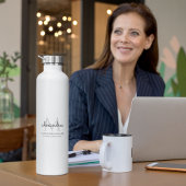 Eleganter Name in Schwarz und Weiß Trinkflasche