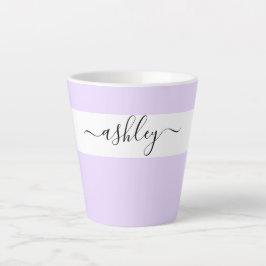 Eleganter Name in Script Typografie Lavender Milchtasse