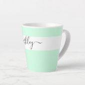 Eleganter Name in Script Typografie Mint Green Milchtasse (Rechte Ecke)