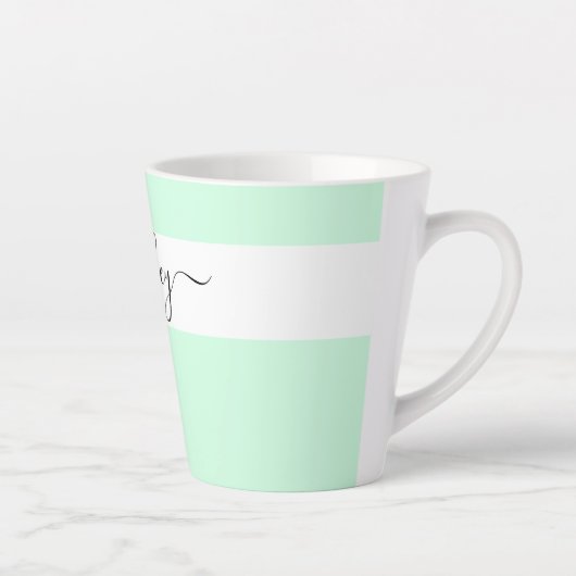 Eleganter Name in Script Typografie Mint Green Milchtasse (Rechts)