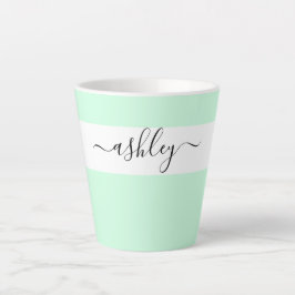 Eleganter Name in Script Typografie Mint Green Milchtasse