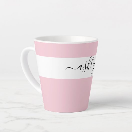 Eleganter Name in Script Typografie Pink Milchtasse (Linke Ecke)