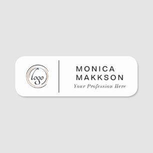Eleganter Name, Logo und Titel Namensschild