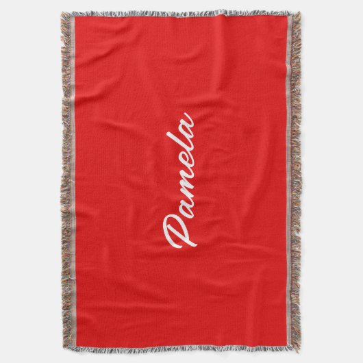 Eleganter Name Minimalistischer Warm-Rot Decke (Vorderseite Vertikal)