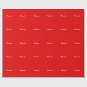 Eleganter Name Minimalistischer Warm-Rot Geschenkpapier (Flach)