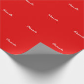 Eleganter Name Minimalistischer Warm-Rot Geschenkpapier (Ecke)