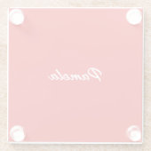 Eleganter Name Minimalistischer Warm-Rot Glasuntersetzer (Rückseite)