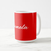 Eleganter Name Minimalistischer Warm-Rot Kaffeetasse (VorderseiteRechts)