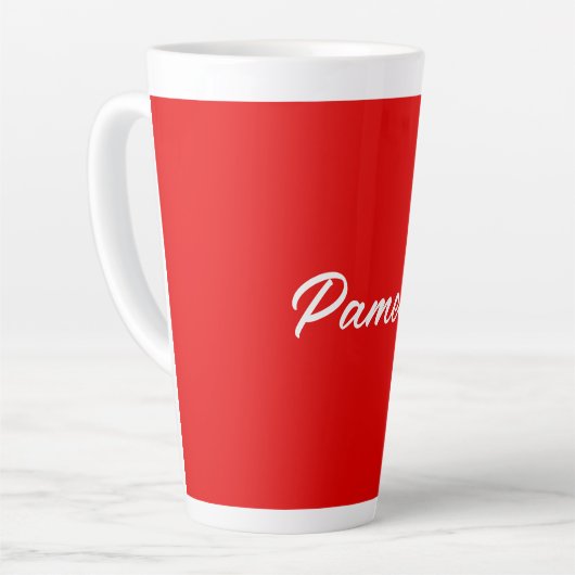 Eleganter Name Minimalistischer Warm-Rot Milchtasse (Linke Ecke)