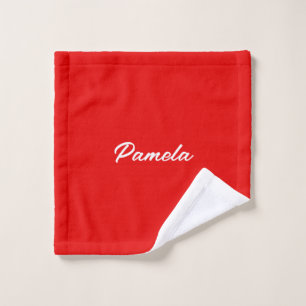 Eleganter Name Minimalistischer Warm-Rot Waschlappen