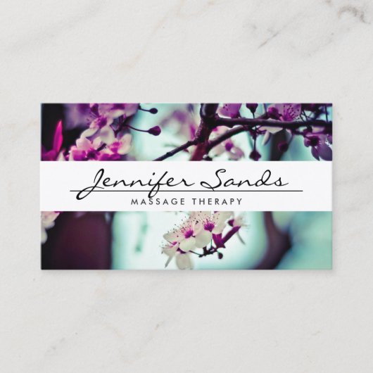 ELEGANTER NAME MIT CHERRY BLOSSOMS Business Card Visitenkarte (Vorderseite)