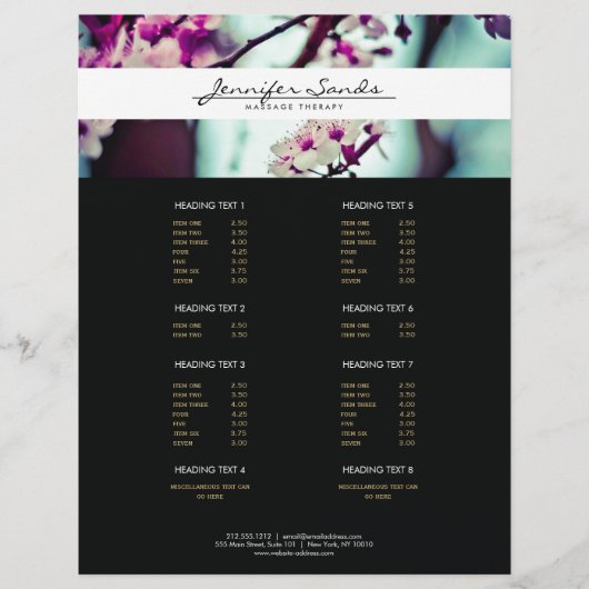 ELEGANTER NAME mit KIRSCHBLÜTEN Flyer (Vorne)