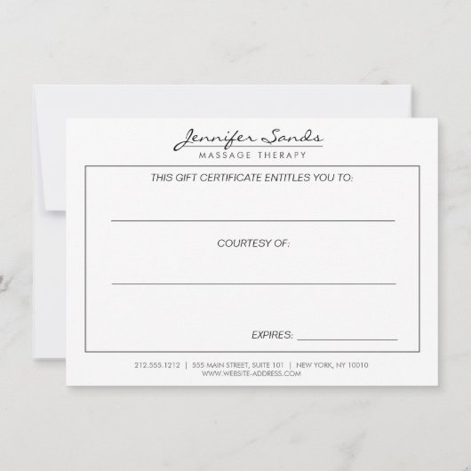 ELEGANTER NAME mit ORCHIDS-Geschenkgutschein (Rückseite)