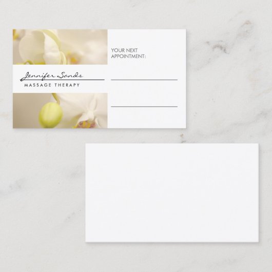ELEGANTER NAME mit ORCHIDS-Stellenkarte Terminkarte (Vorne/Hinten)