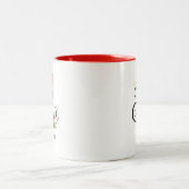 Eleganter Name Moderner Anfangsbrief Weihnachten Zweifarbige Tasse (Mittel)