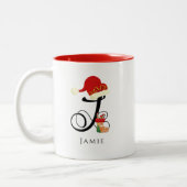 Eleganter Name Modernes Skript Alles Buchstaben J Zweifarbige Tasse (Links)