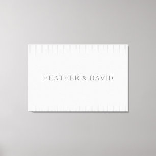 Eleganter Name Monogram & Dünne graue Streifen Leinwanddruck