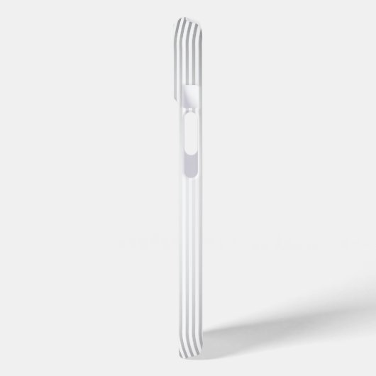 Eleganter Name Monogram & Thin Gray Ombre Streifen Case-Mate iPhone Hülle (Rückseite / Links)