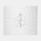 Eleganter Name Monogram & Thin Gray Ombre Streifen Fleecedecke (Vorderseite (Horizontal))