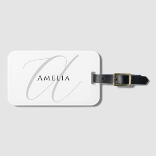 Eleganter Name Monogramm Anfangsbuchstabe Kalligra Gepäckanhänger