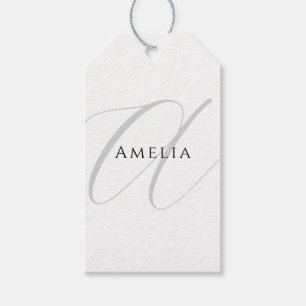 Eleganter Name Monogramm Anfangsbuchstabe Kalligra Geschenkanhänger