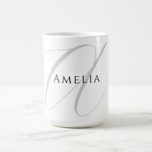Eleganter Name Monogramm Anfangsbuchstabe Kalligra Kaffeetasse (Mittel)