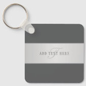 Eleganter Name & Monogramm-Buchstabe (oder anderer Schlüsselanhänger (Vorderseite)