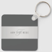 Eleganter Name & Monogramm-Buchstabe (oder anderer Schlüsselanhänger (Rückseite)