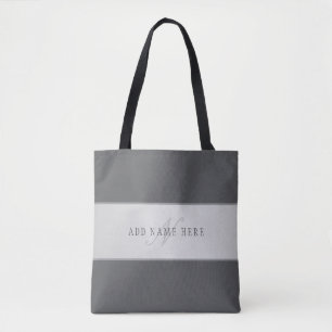 Eleganter Name & Monogramm-Buchstabe (oder anderer Tasche