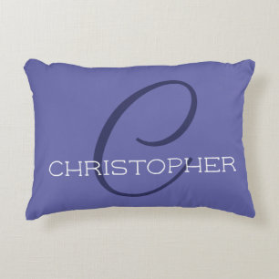 Eleganter Name Monogramm C Initial Periwinkleblau Dekokissen