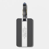 Eleganter Name & Monogramm | Dunkel- & Hellgrau Gepäckanhänger (Rückseite vertikal)
