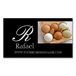 Eleganter Name Monogramm Geschäft Frische Eier vom Magnetische Visitenkarte