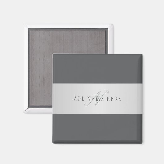 Eleganter Name & Monogramm-Schriftzug (oder andere Magnet (Vorderseite/Rückseite)