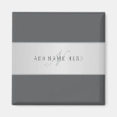 Eleganter Name & Monogramm-Schriftzug (oder andere Magnet (Vorne)